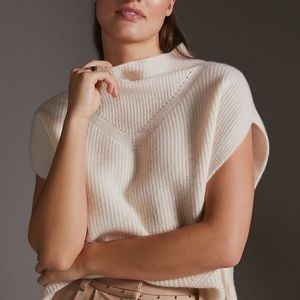 By Anthropologie Oversized Cashmere Sweater Vest Size Small
